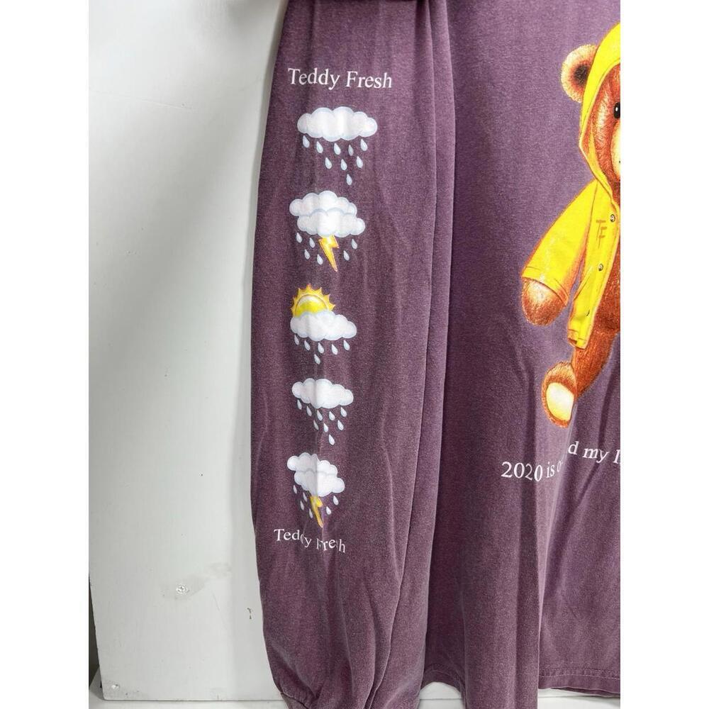 Teddy Fresh 2020 IS OVER AND MY LIFE STILL SUCKS Long Sleeve Purple Sz L Men - Picture 3 of 7